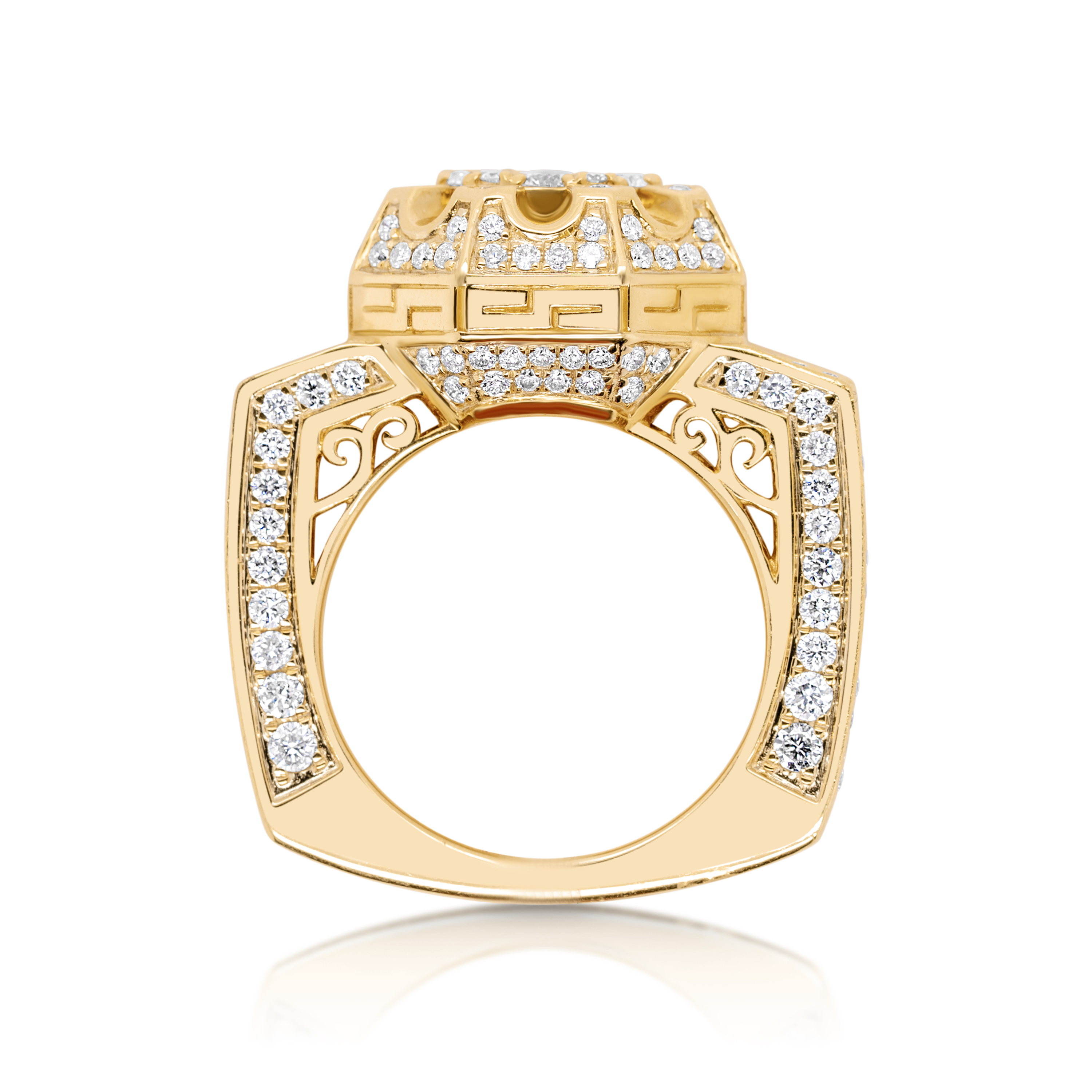 Diamond Ring 3.90 ct. 14K Yellow Gold Size-8